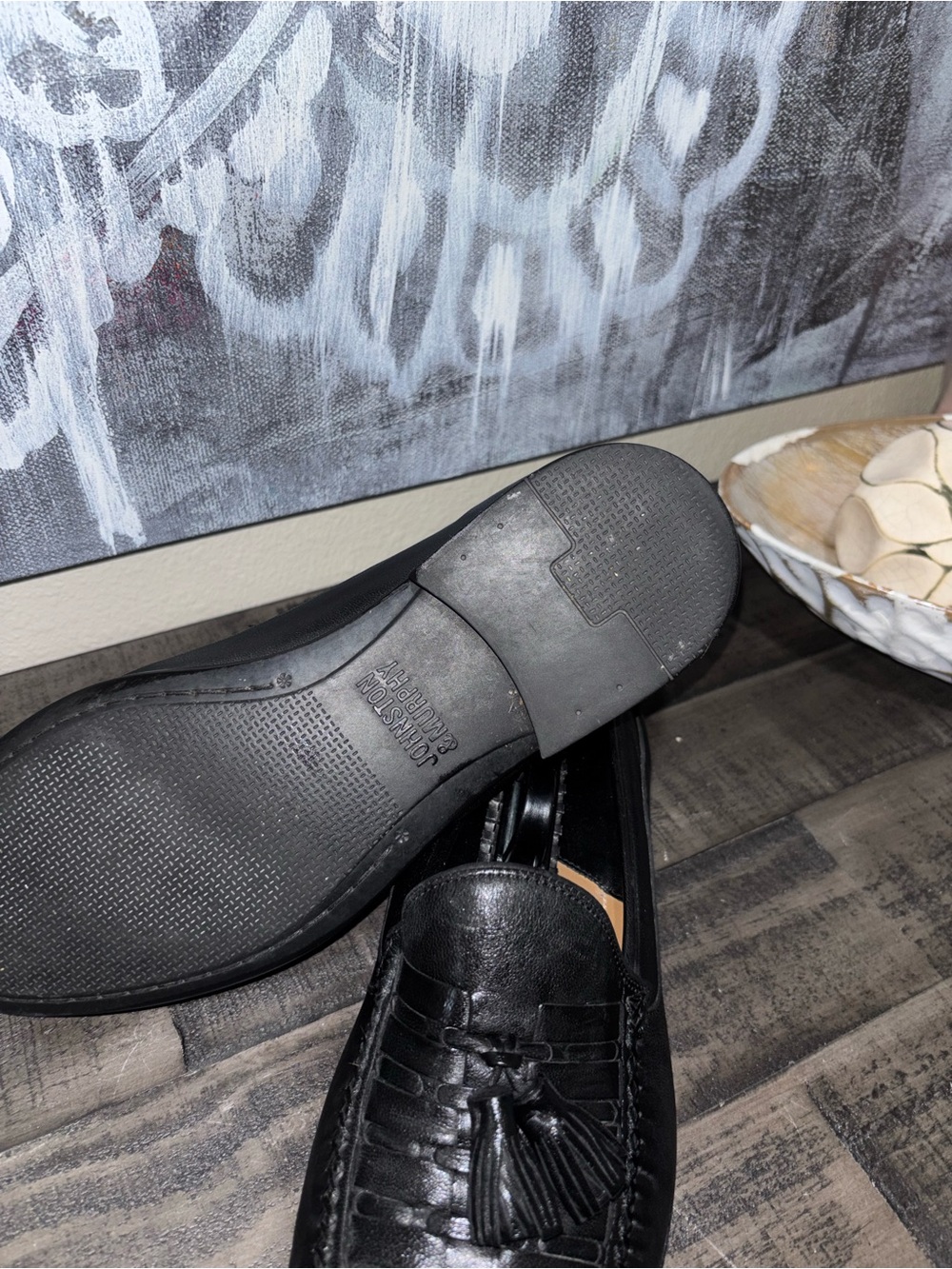 Johnston & Murphy Black Woven Tassel Loafers MENS 9.5 - Picture 5 of 11
